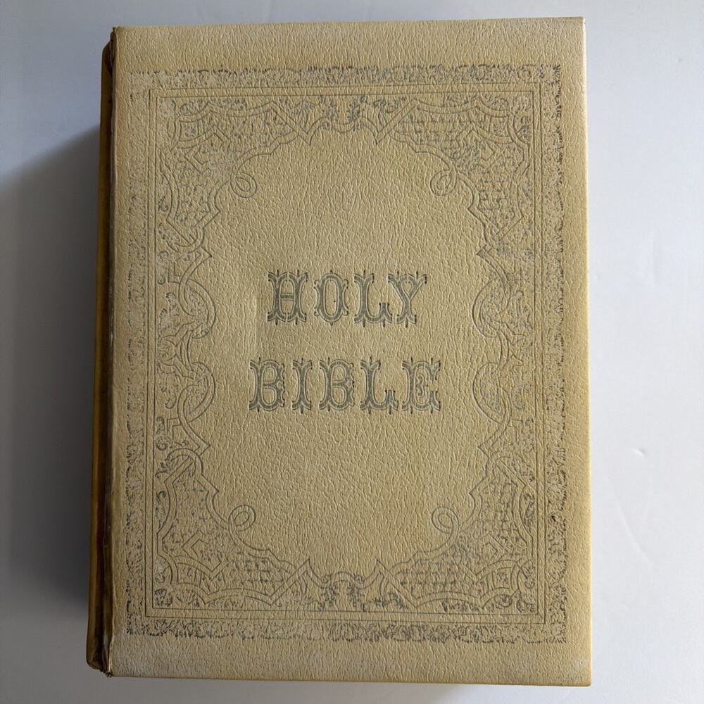 Holy Bible King James Red Letter KJV Family Genealogy Estate Ephemera Vintage